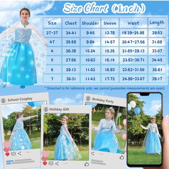 NWT Light Up Princesses Costume with Accessories Sz 4T - Picture 4 of 6